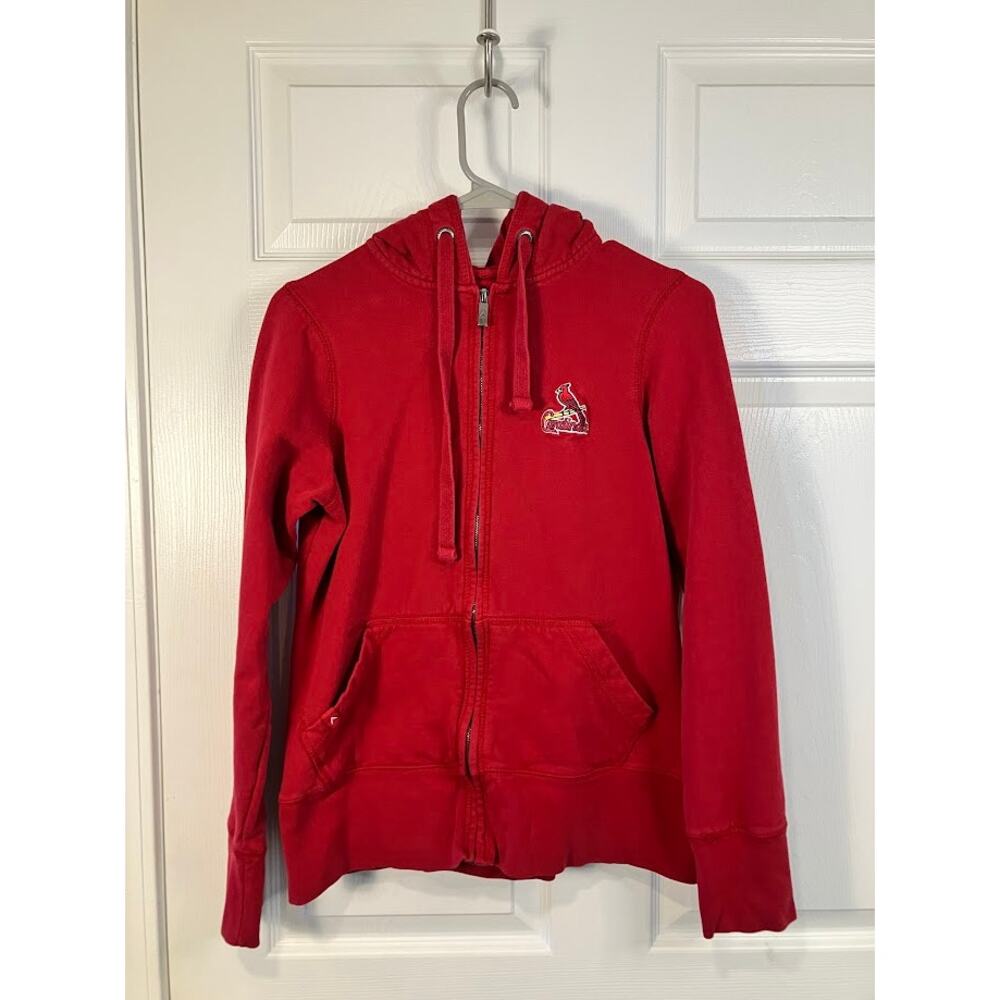 MLB St. Louis Cardinals Full Zip Hoodie Red Womens Size M - Embroidered Logo